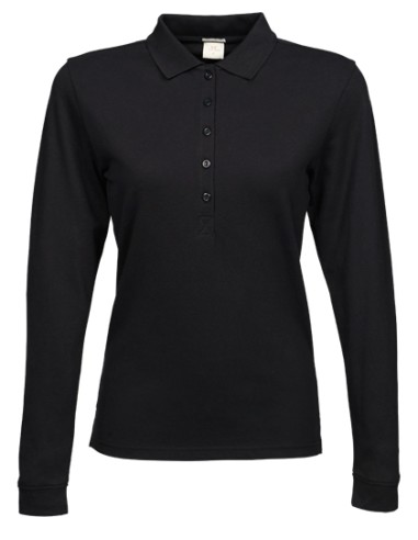 T-146-Womens Luxury Stretch Long Sleeve Polo
